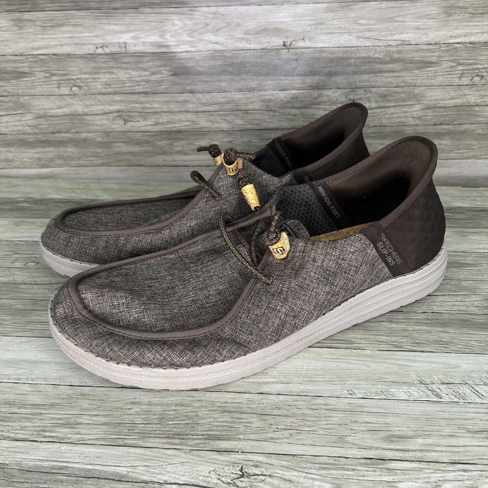 Skechers Men's Melson Vaiden Slip-ins Size 13 Brown Casual Walking Shoes Loafers